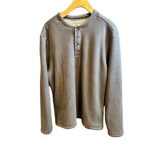 Grove & Hollow Men's Large Gray Long Sleeve Henley Thermal Shirt Pullover